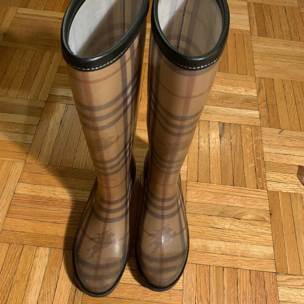 Burberry Nova Check Rain Boots Authentic 37 EU